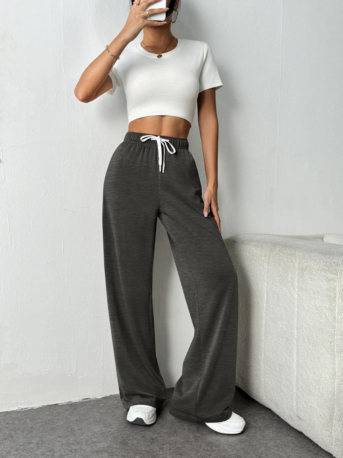PINSPARK Women’s Jogger Pants – High-Waist Baggy Sweatpants