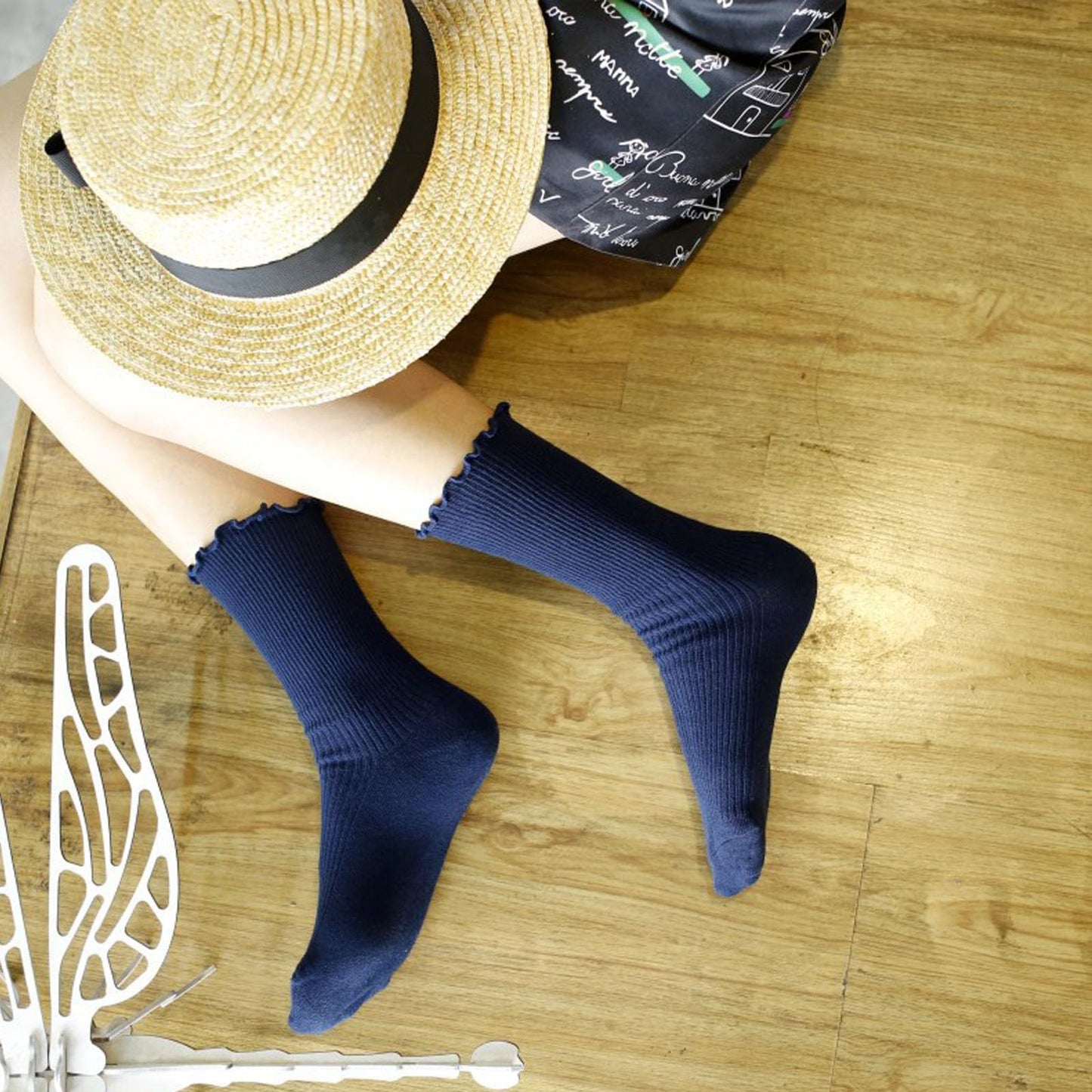 Women's Ruffle Socks – 6 Pairs Casual Cute Cotton Knit Socks