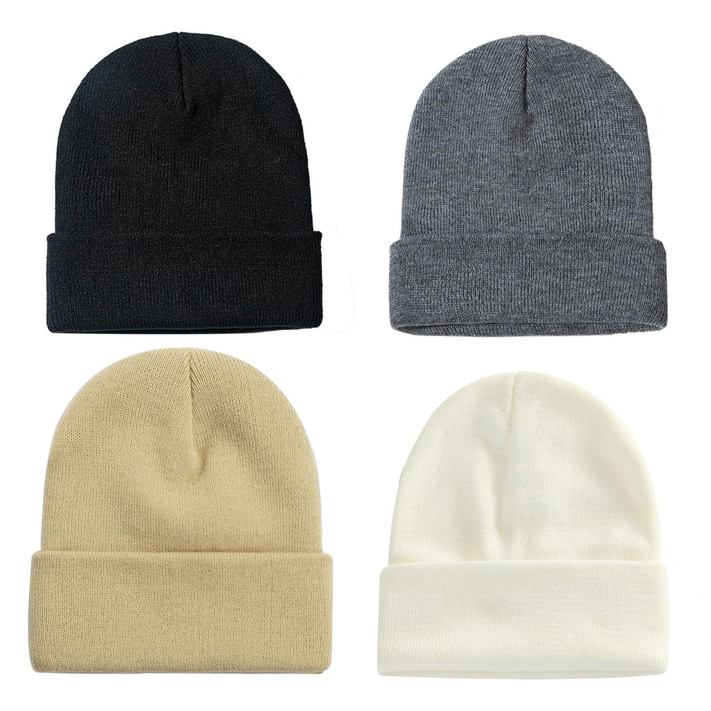 ZOORON 1&2 Pack Beanie for Men Women Slouchy Beanie Hats Winter Knit Caps Soft Ski Hat Unisex