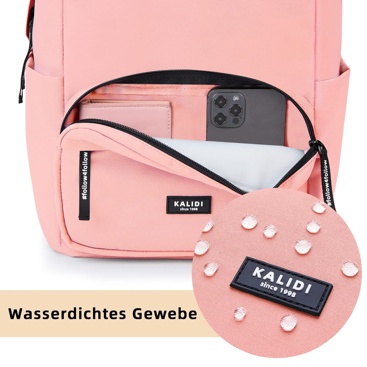 KALIDI Unisex Backpack with Laptop Compartment