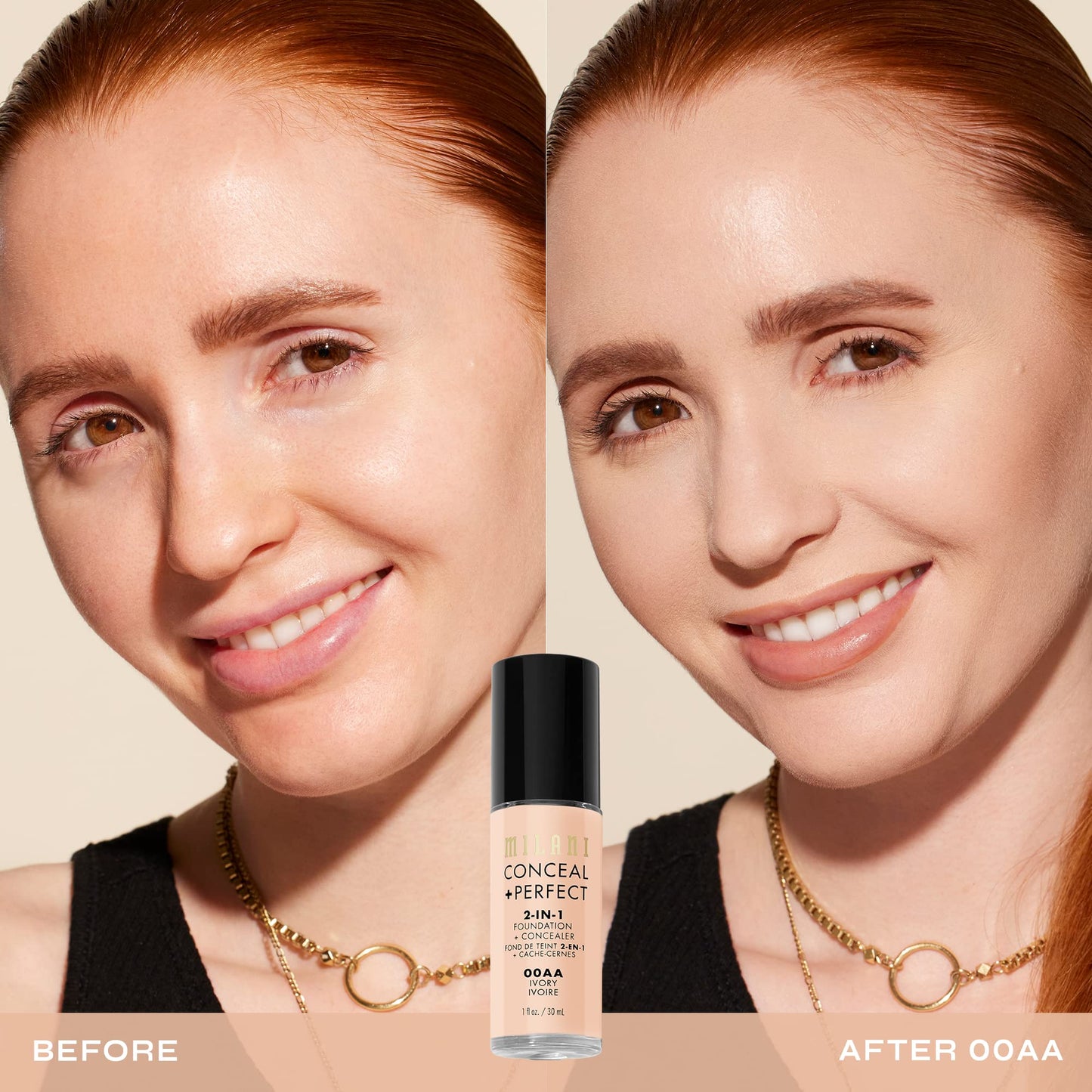MILANI Conceal + Perfect 2-In-1 Foundation + Concealer - Light Natural
