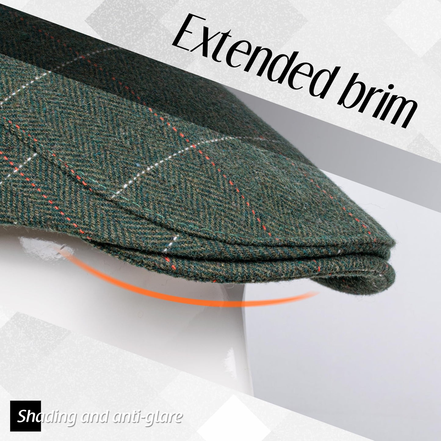 besbomig Schiebermütze Barret Flat Cap Schirmmütze für Herren Damen, Gatsby Newsboy Cap Baskenmützen Golfermütze, Frühling Herbst Winter, 55-59cm