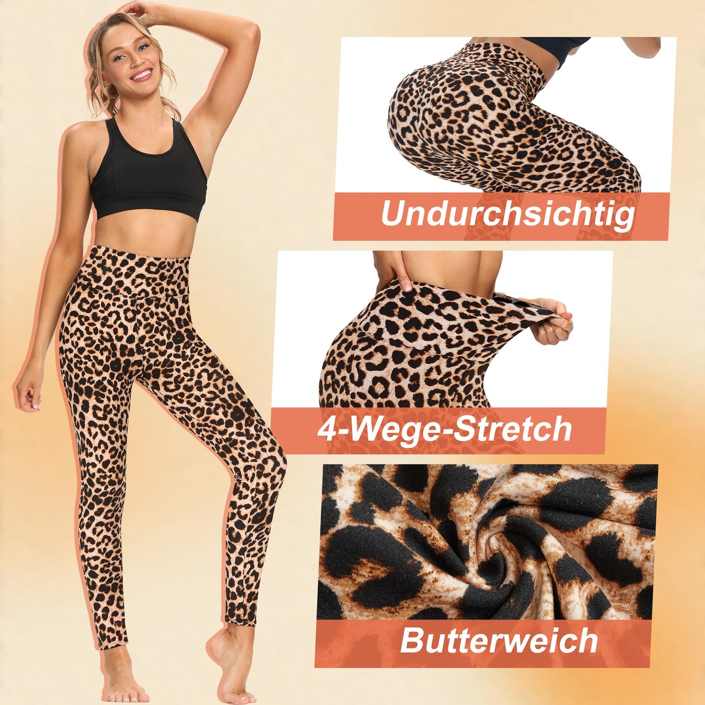 FOTOCITI Women’s High Waist Elastic Sport Leggings – Stretchy Fitness & Yoga Pants
