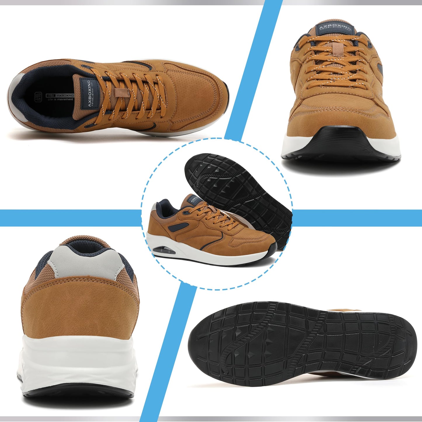 AX BOXING Men’s Sneakers – Lightweight Air Cushion Trainers