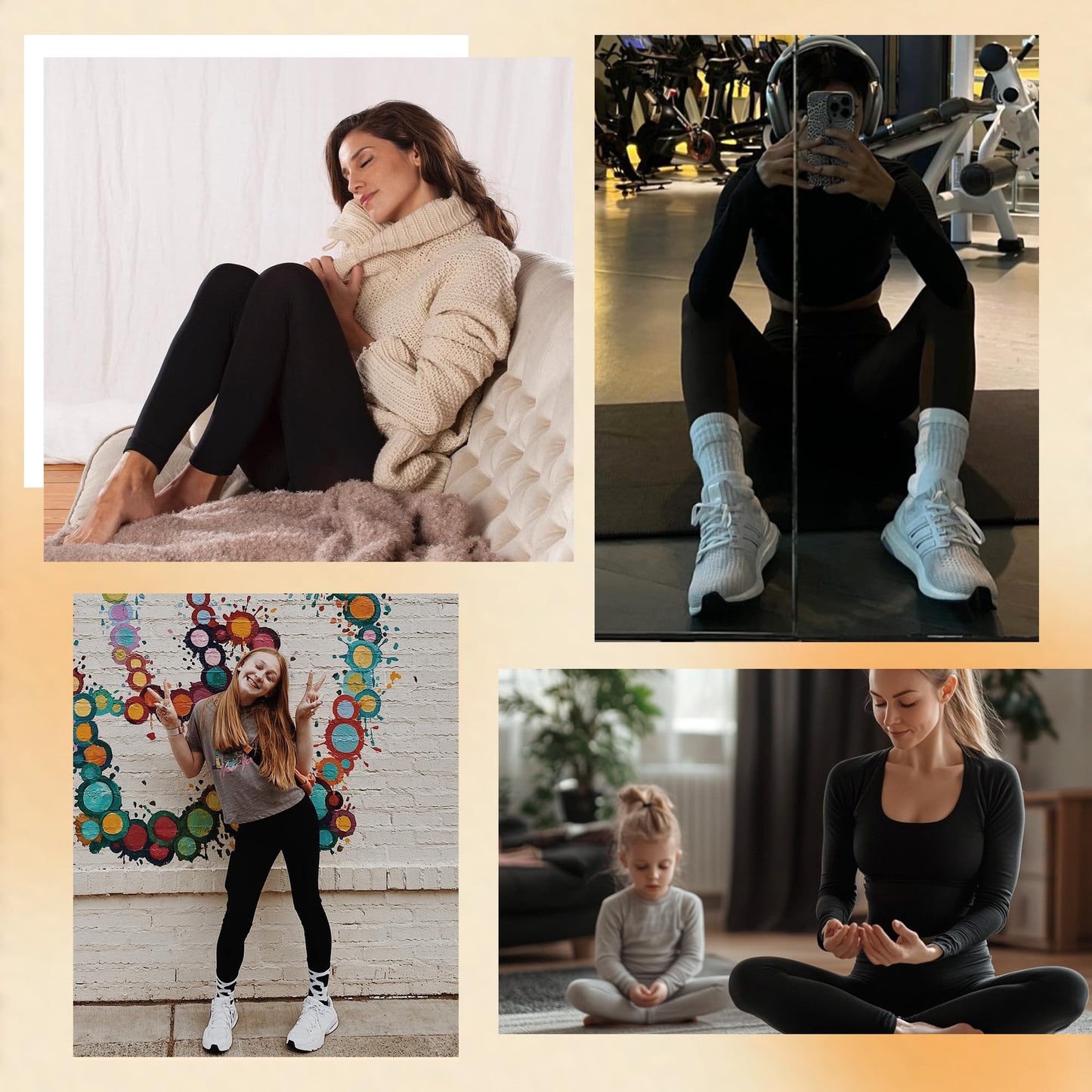 FOTOCITI Women’s High Waist Elastic Sport Leggings – Stretchy Fitness & Yoga Pants