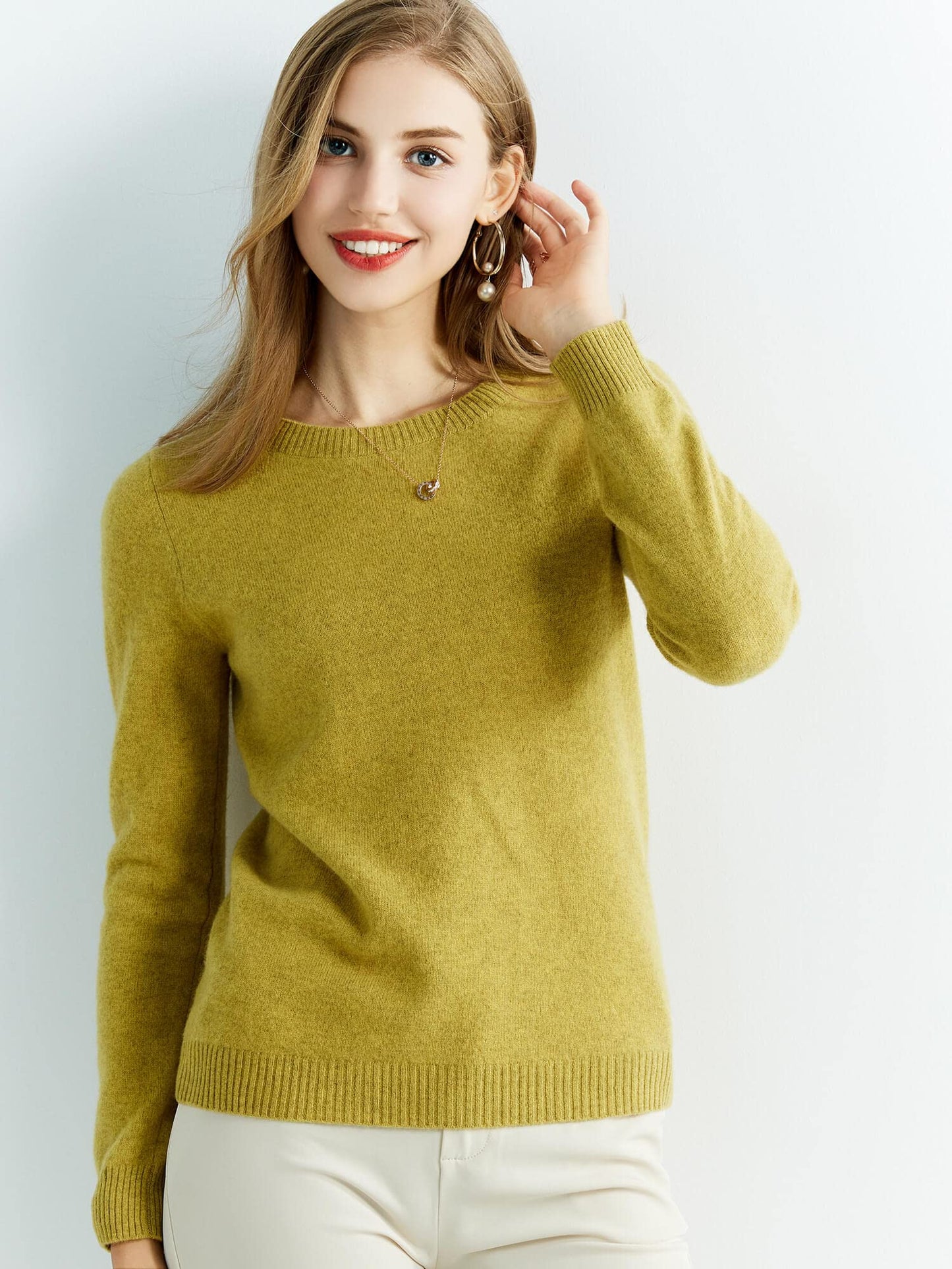 Chanyarn Women’s 100% Merino Wool Crewneck Sweater
