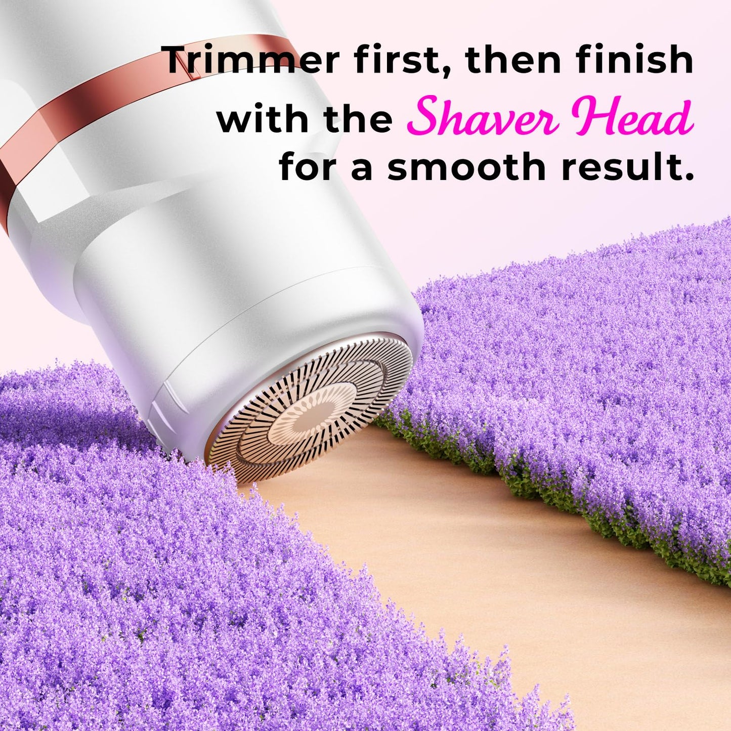 Bikini Trimmer für Frauen Schamhaare 2 in 1 Eletctric Rasierer für Frauen Wiederaufladbarer Eletctric Rasierer für Frauen IPX7 Wasserdicht Bikini Trimmer für Achselbein Arm Körper Gesicht (Roségold)