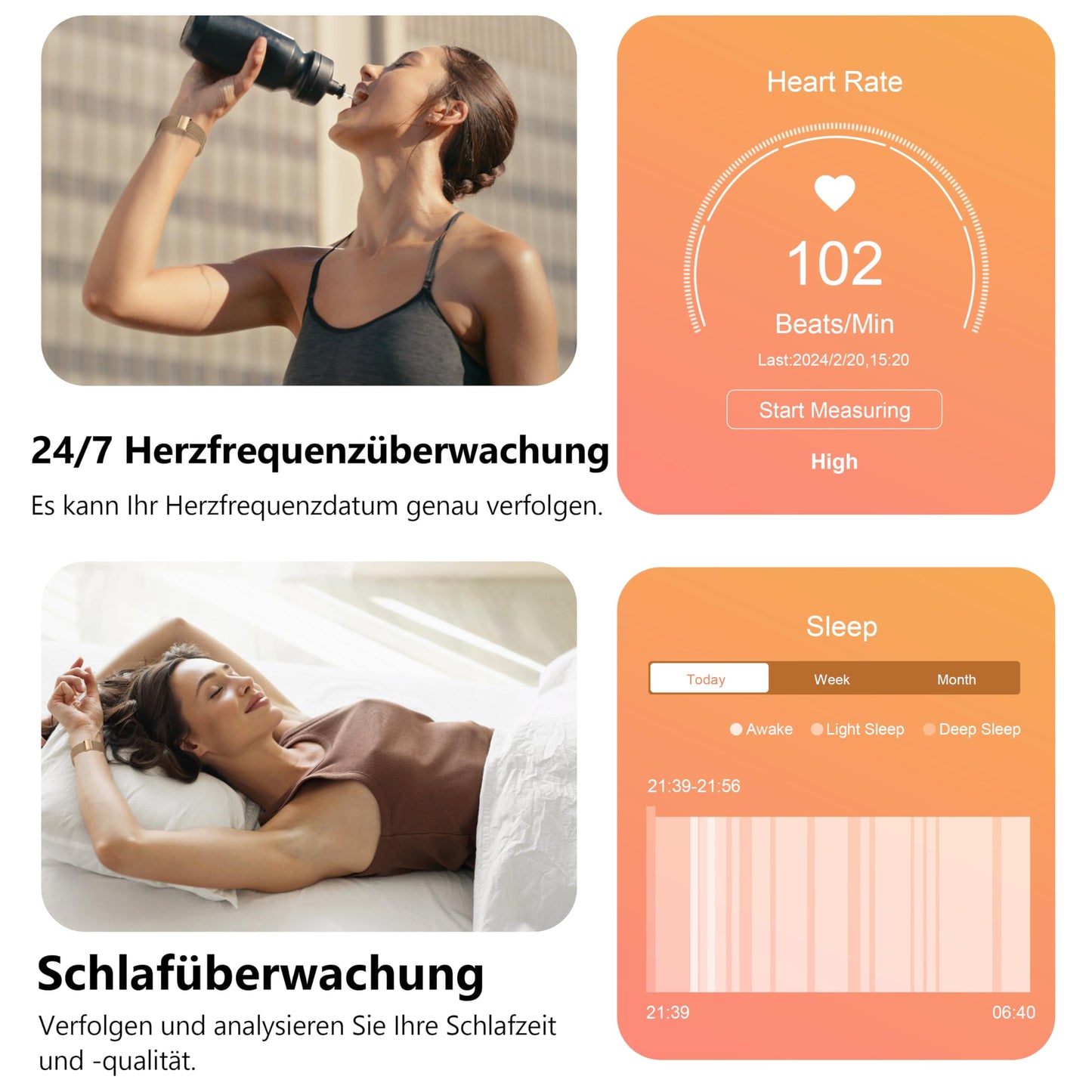 Narcid Smartwatch Damen Herren,2`Zoll mit Telefonfunktion/Sprachassistent/Message Reminder,Fitnessuhr Puls-Schlaf-Monitor,Schrittzähler Sportuhr für iOS/Android(2 Armbänder)