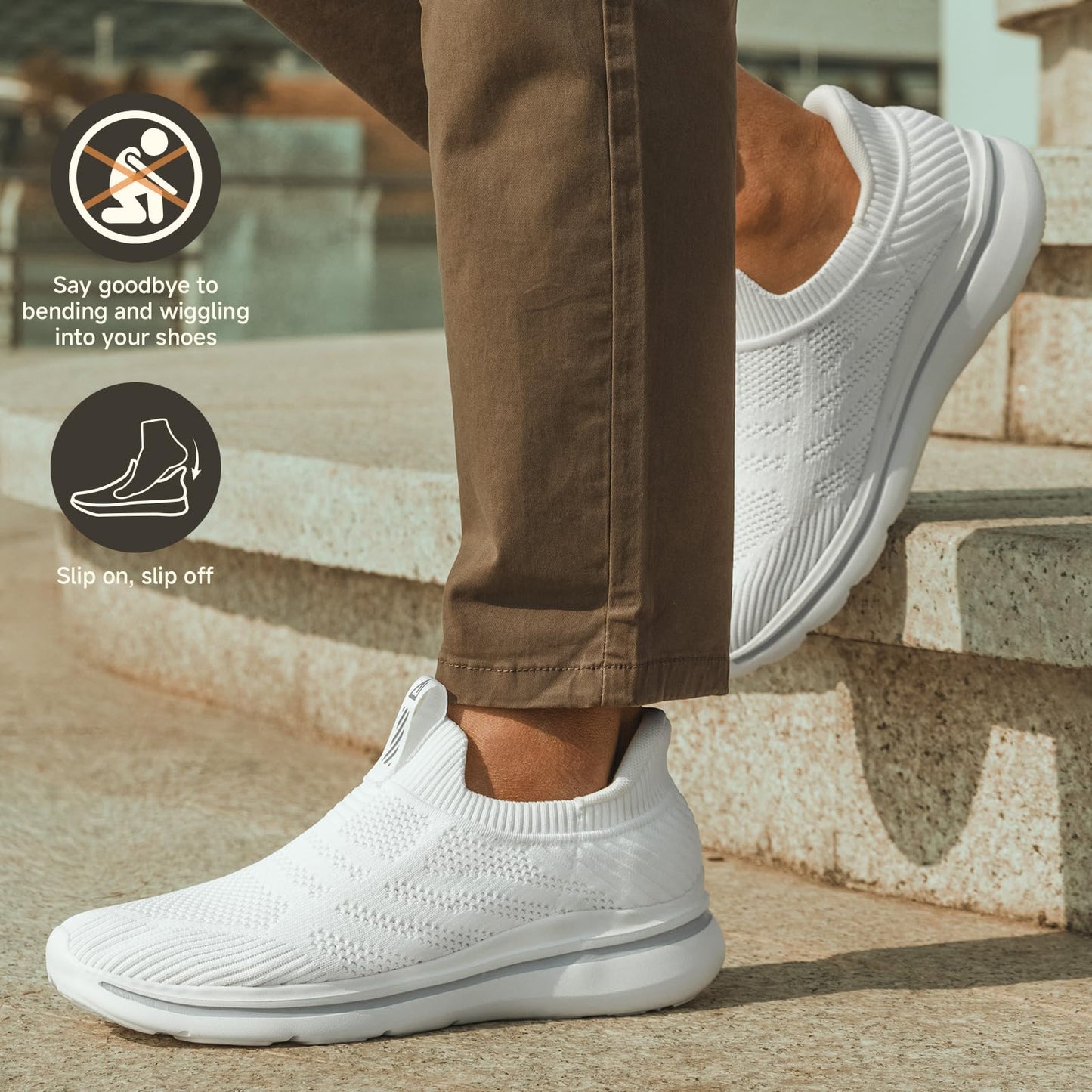 ODCKOI Men’s Slip-On Sneakers – Hands-Free, Lightweight & Training Shoes