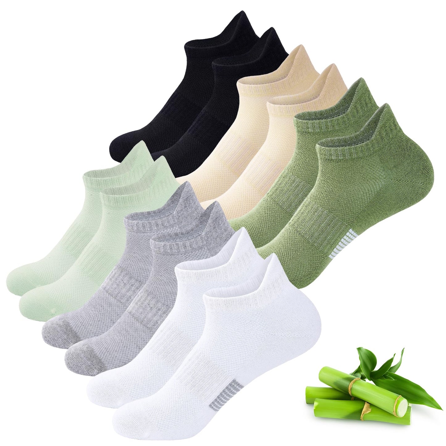 inaWarm Women's Bamboo Sneaker Socks 6 Pairs