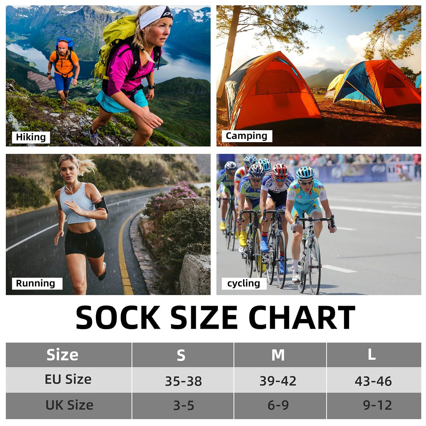 BUDERMMY Men’s Cushioned Hiking & Sports Socks – 6 Pack