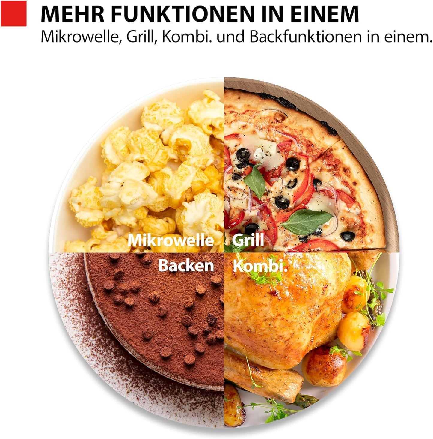 Toshiba MW2-MG20PF(BK)/GE Mikrowellenherd 800 W mit knuspriger Grill- & Kombigarfunktion, 5 Leistungsstufen, 1000 W Grillleistung, Schwarz
