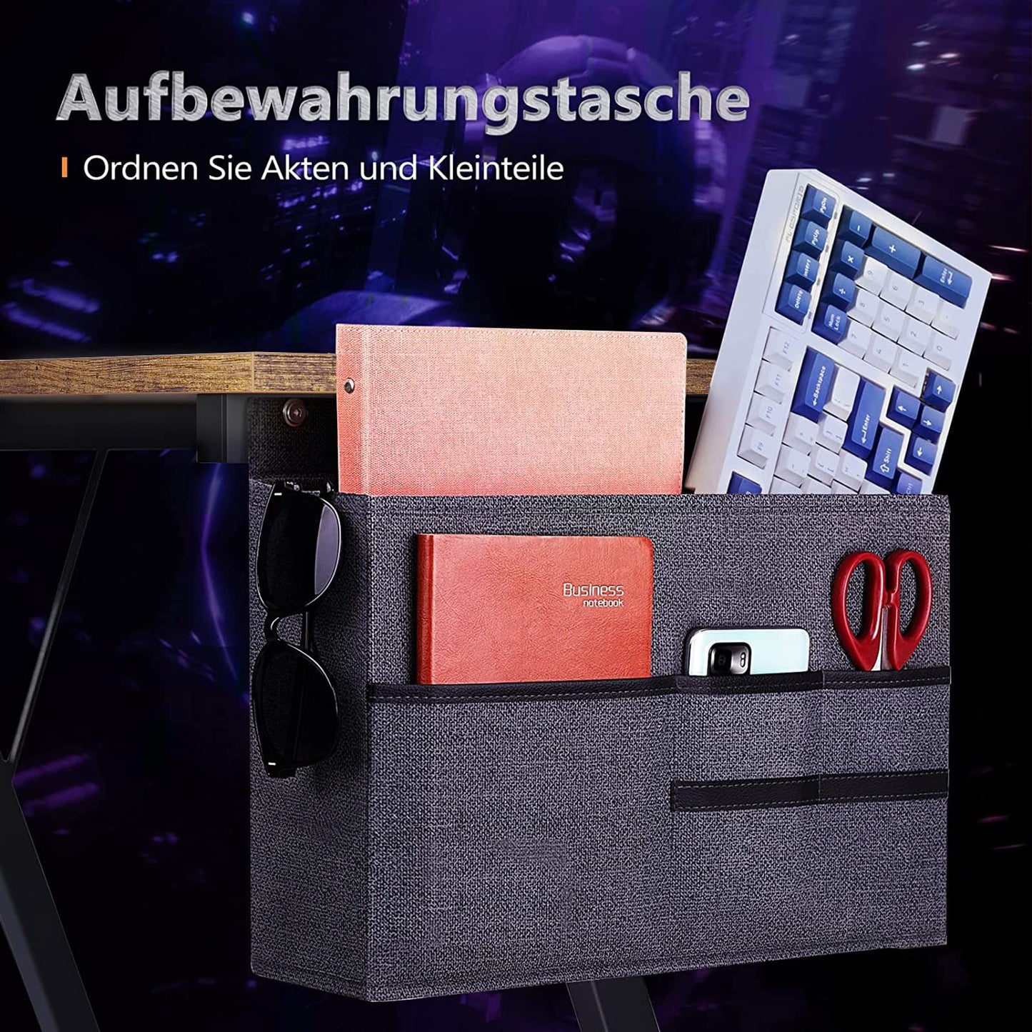 ODK Gaming Tisch, Gaming Schreibtisch Eckschreibtisch für Gamer, Schreibtisch L Form mit Monitorständer für Büro (Schwarz, 127 x 127 cm)