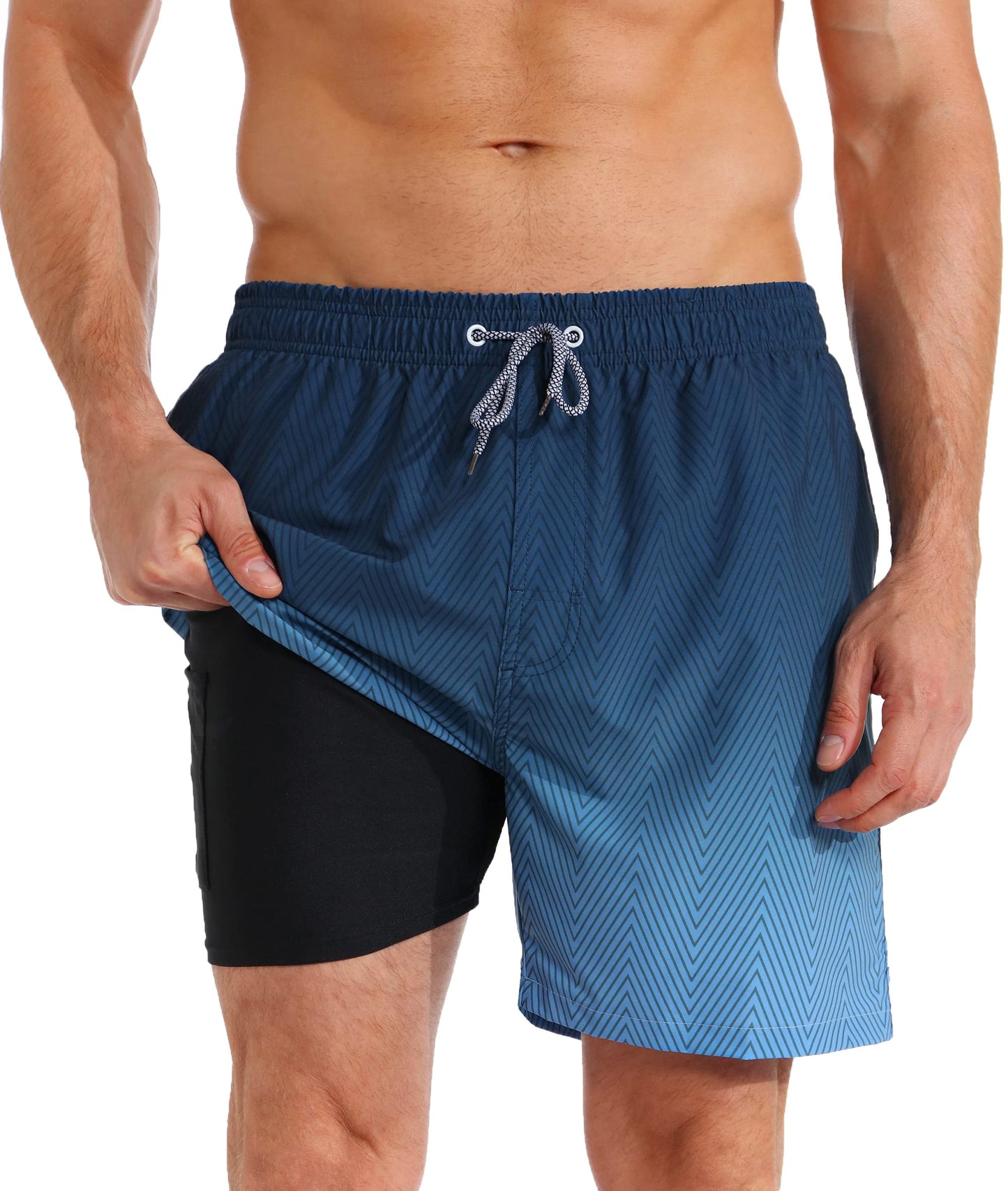 APTRO Men’s 2-in-1 Swim Shorts – Quick-Dry Board Shorts