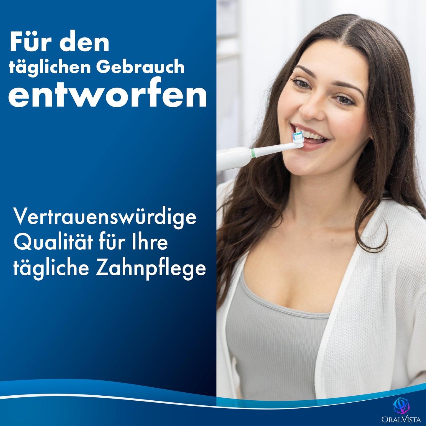 OralVista Elektrische Zahnbürstenköpfe, 8er-Pack kompatibel mit Oral B Aufsteckbürsten, Zahnbürstenaufsatz Oral B für empfindliches Zahnfleisch, tiefe Reinigung, Hochwertige Borsten einfache Passform