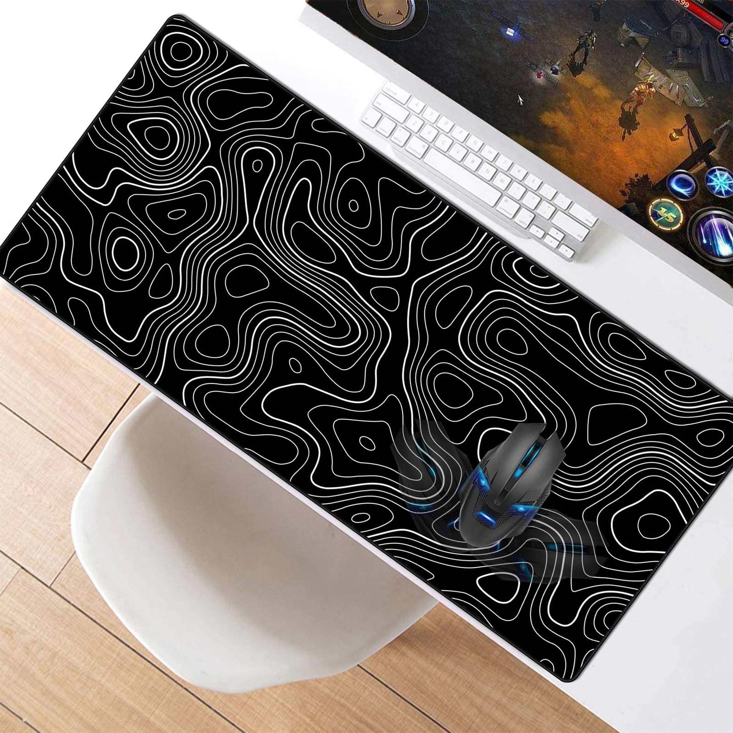 Anpollo Gaming Mouse Mat XXL 900 x 400 x 3 mm Non-Slip Desk Mat Table Mat Multifunctional Office Mouse Mat, Type 1
