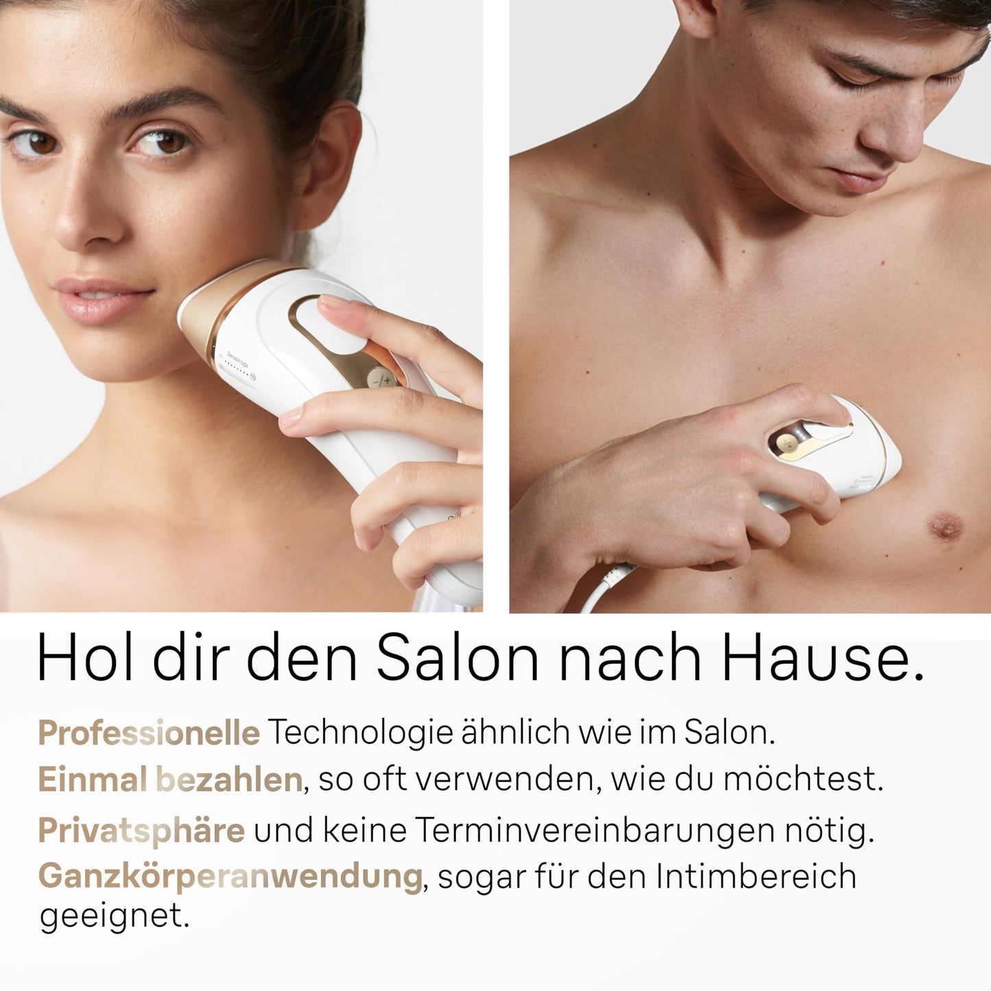 Braun IPL Silk Expert Pro 5 Haarentfernungsgerät Damen/Herren, 2 Aufsätze, sichtbare Haarentfernung, Designed In Germany, Venus Rasierer, Alternative zu Laser Haarentfernung, PL5157, weiß/gold