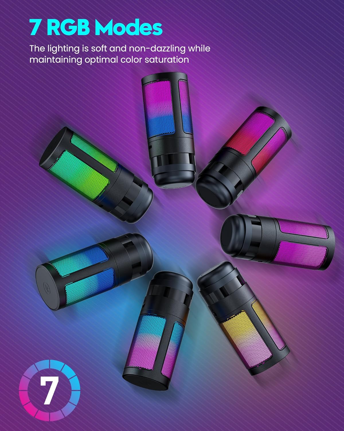 QIUOIO Gaming Mikrofon PC: USB Mikrofon Mit Arm - RGB Podcast Mikrofon - Streaming Mikrofon - Microphone for PC - Gaming Mic Fuer PS4/PS5/MAC - USB Micro PC - Gaming Mic