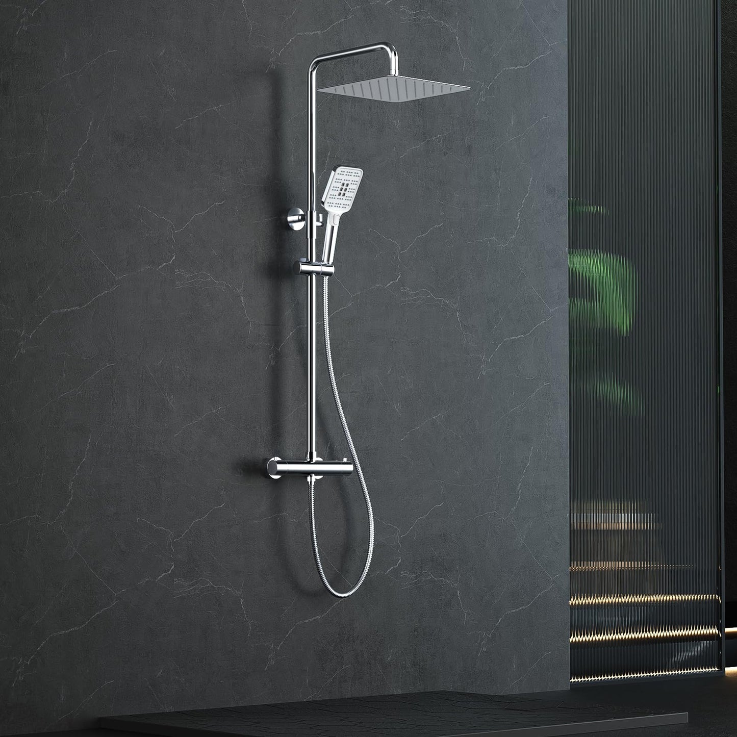 Rainsworth Thermostatic Shower System Round Rain Shower Set