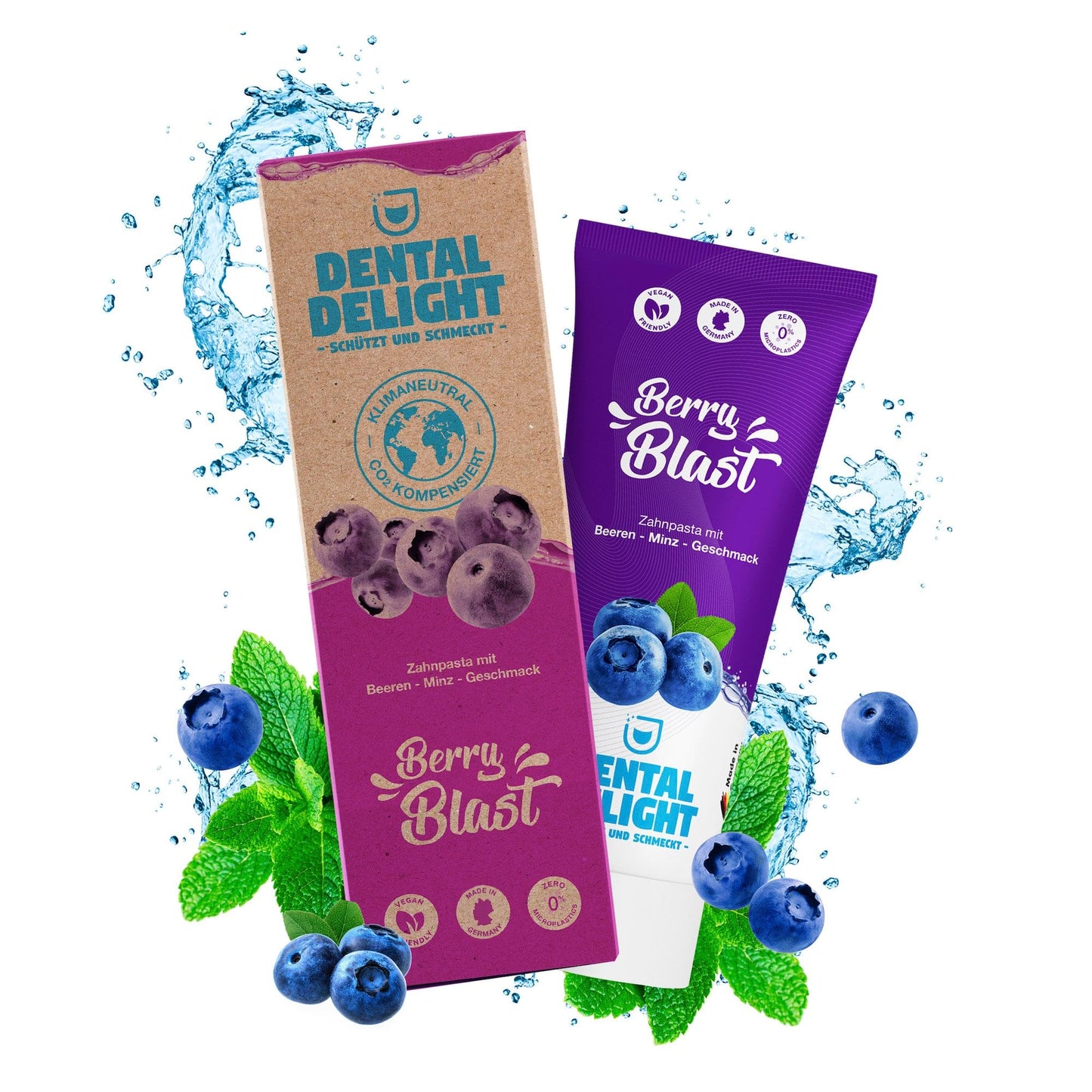 DENTAL DELIGHT Polar Punch Zahnpasta (TESTSIEGER), Vegane Zahnpasta mit Geschmack, Zahncreme (Minze, 4er Pack)