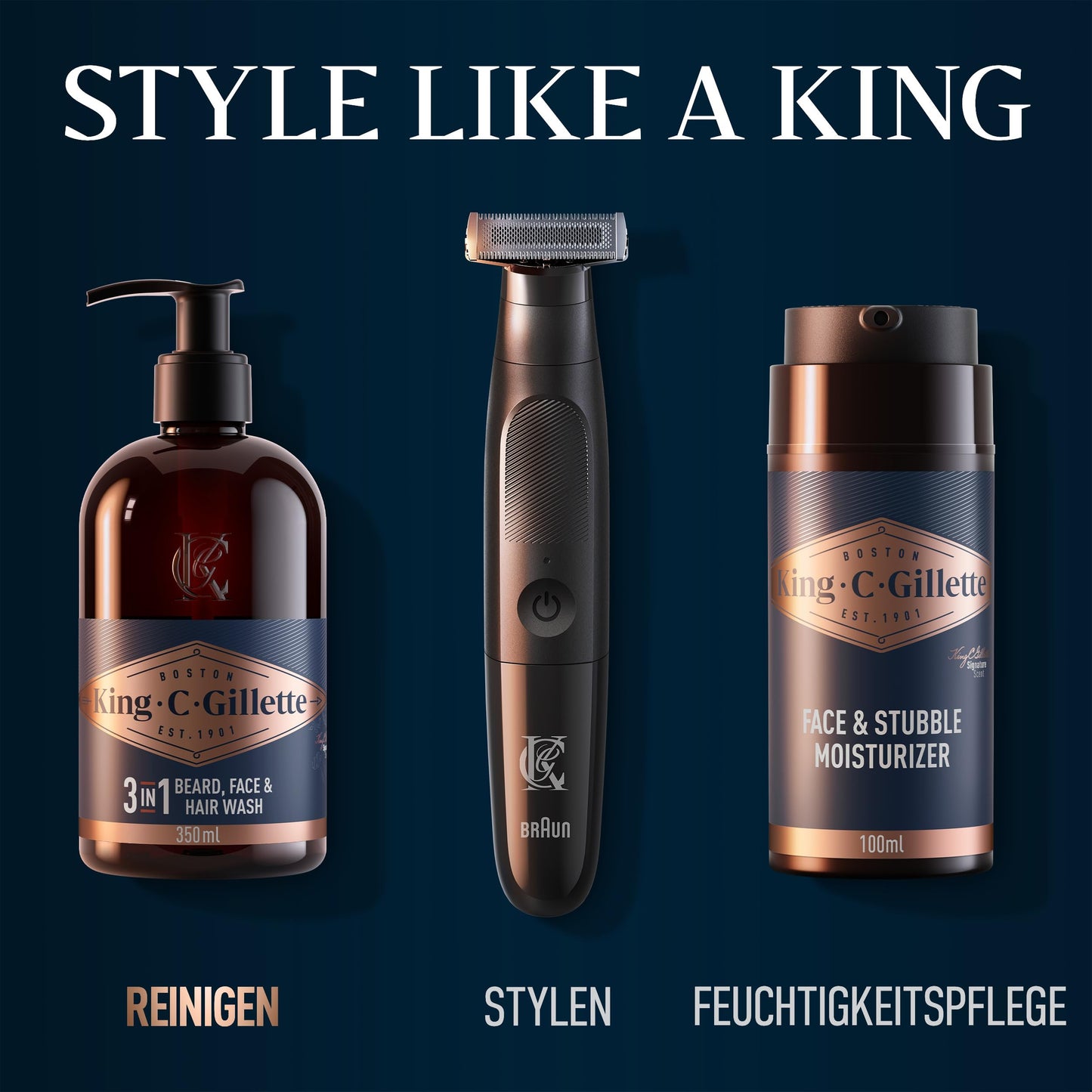 King C. Gillette Bartbalsam für Männer, leichte und tiefgreifende Bartpflege, mit dem charakteristischen Duft von King C. Gillette, 100 ml