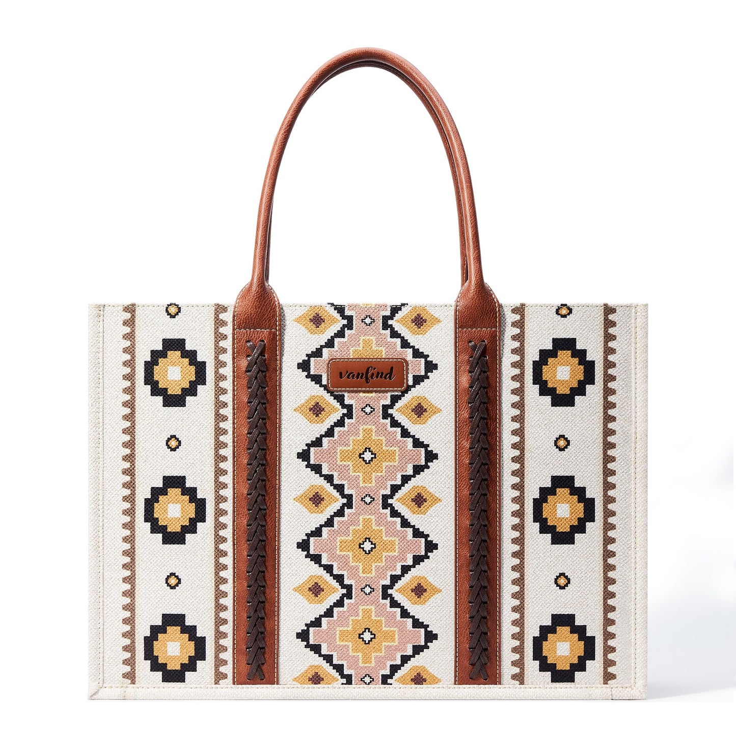KALIDI Tote Bag for Women – Aztec Pattern Canvas Shoulder Bag