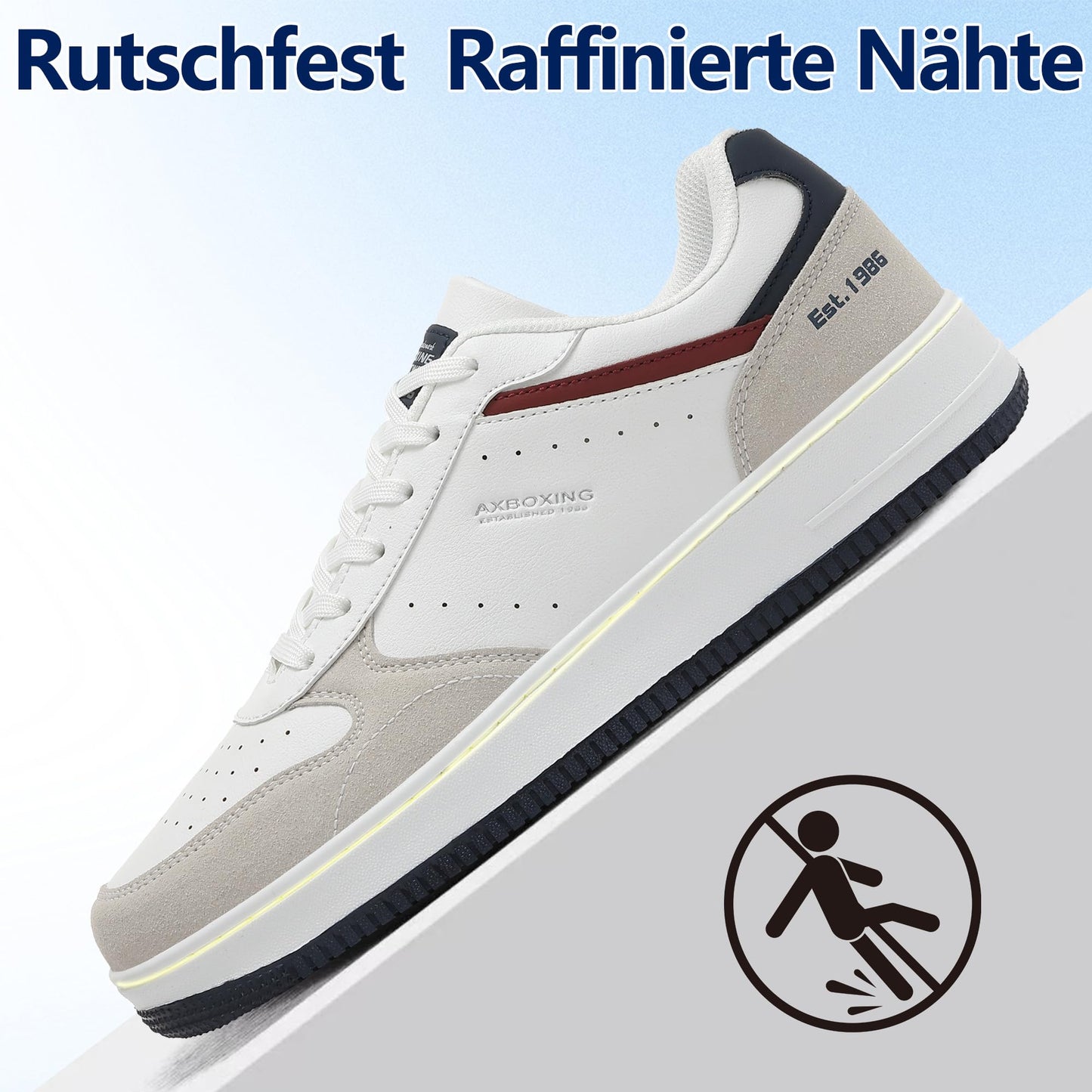 AX BOXING Men’s Casual Trainers – Lightweight Breathable Faux Leather Sneakers