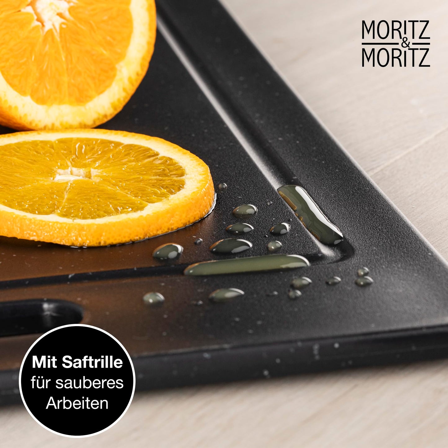 Moritz & Moritz 2x Schneidebrett Kunststoff Set in Granit Optik - 25 x 15 cm - Schneidebretter BPA frei - Frühstücksbrettchen - Schneidebrett Set hygienisch und spülmaschinenfest
