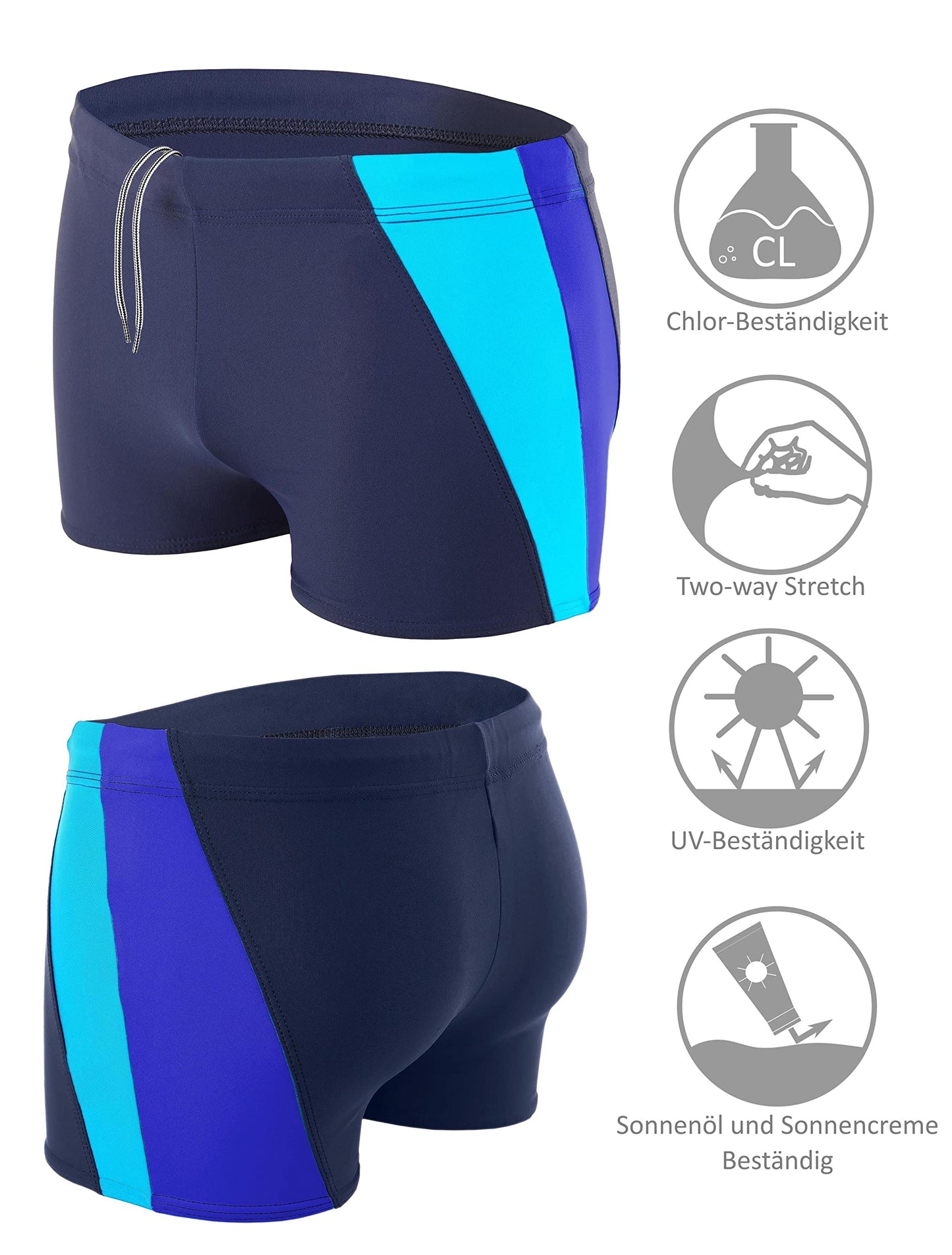 Men’s Short Swim Briefs – Asymmetric Design with Side Stripe