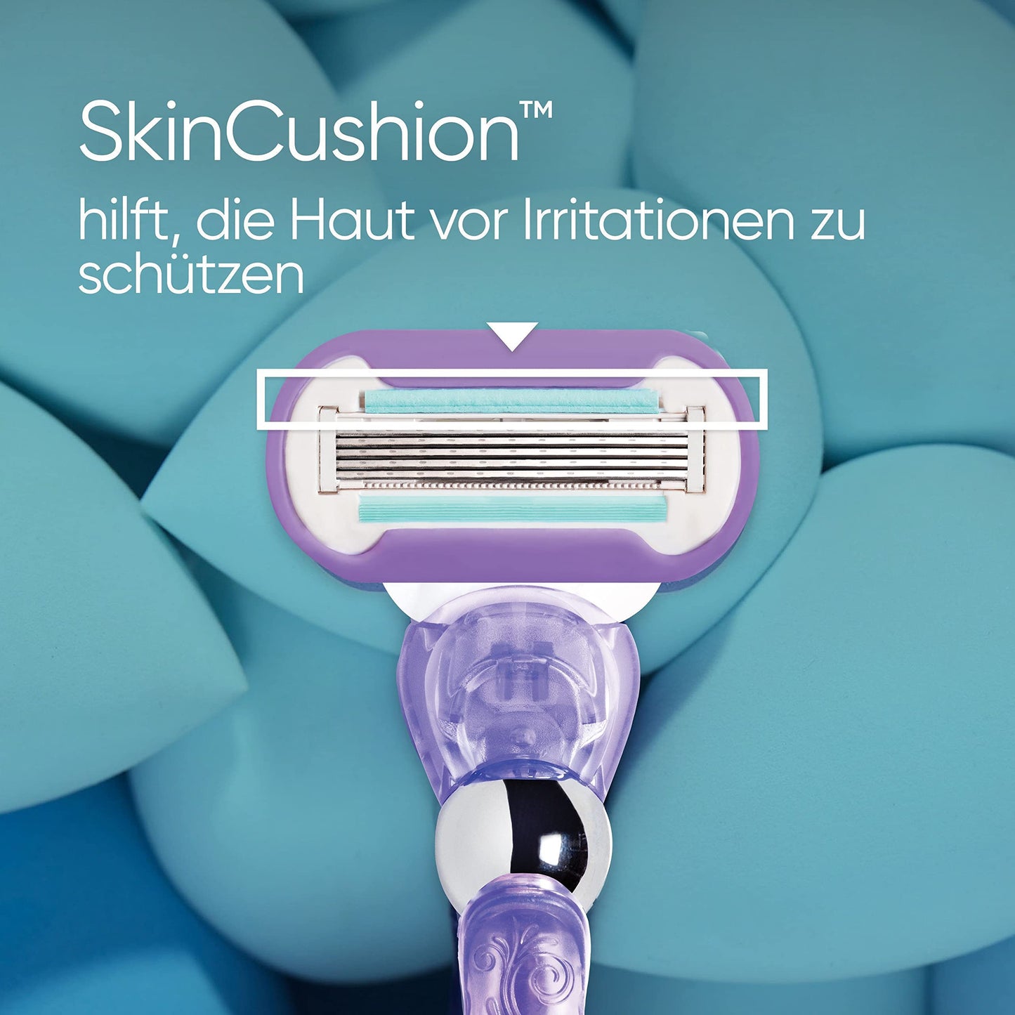 Gillette Venus Deluxe Smooth Swirl Rasierer Damen mit Feuchtigkeitsstreifen für Hautschutz, Damenrasierer + 3 Rasierklingen