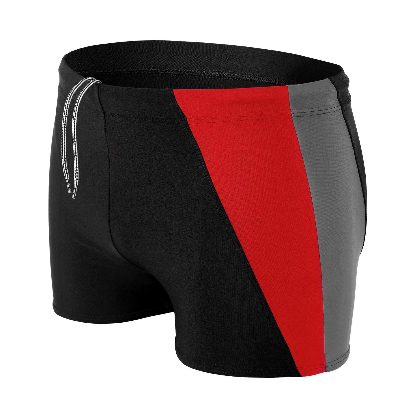 Men’s Short Swim Briefs – Asymmetric Design with Side Stripe