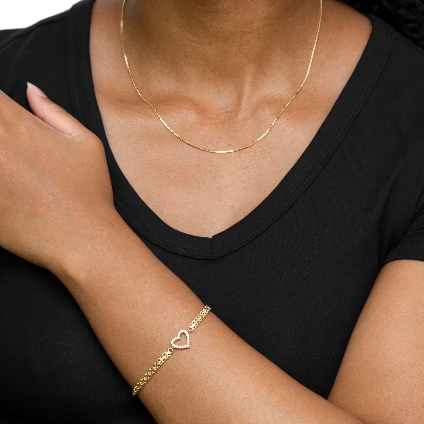 Essentials Sterling Silver Gold Plated Anchor Chain Necklace