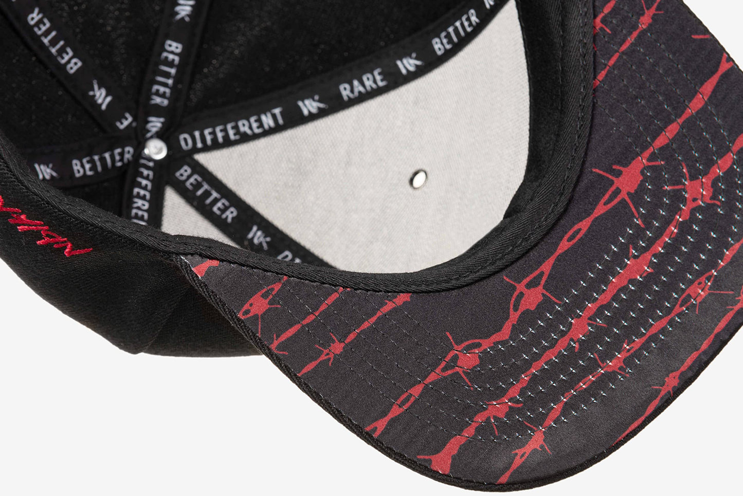 Nebelkind Snapback-Cap-Herren Damen Barbed Wire, Einheitsgröße OneSize, Größenverstellbar, Unisex, hochwertige Basecap trendig, Streetwear Style, Baseball-Kappe mit geradem Schirm, Retro