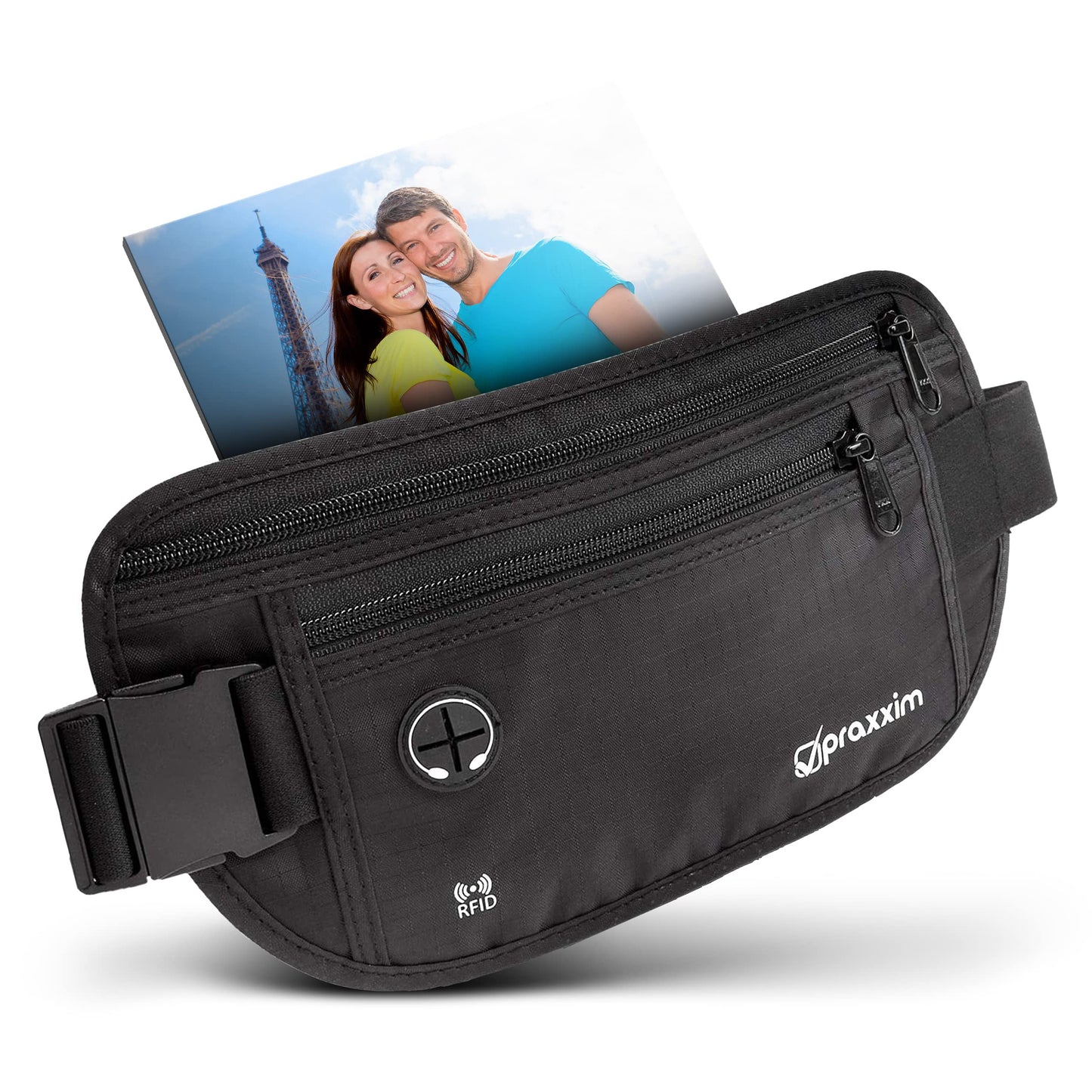 Travel Money Belt with RFID Protection – Slim Anti-Theft Waist Pack for Men & Women