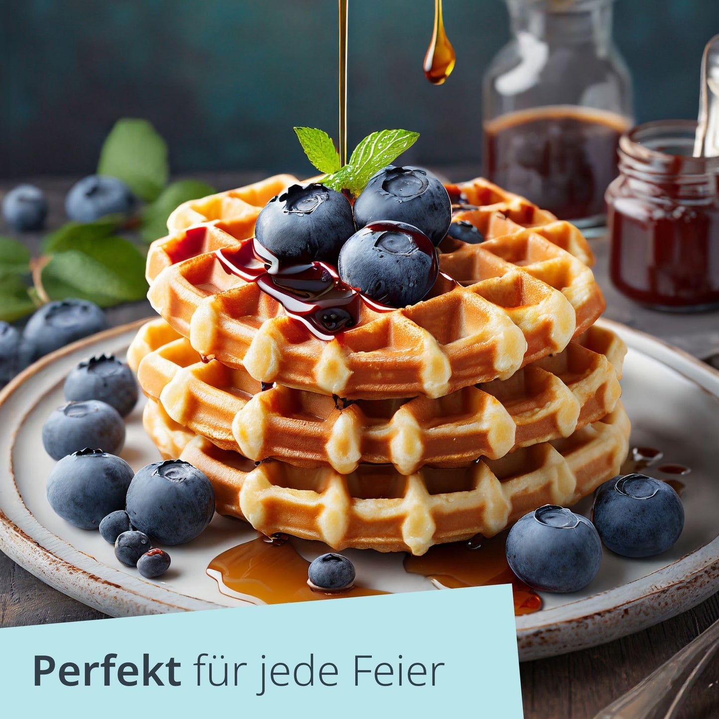 ADE Mini Waffeleisen Herzform | belgische Waffel | perfekt für eine Person, Party, Kindergeburtstag | hochwertige Antihaftbeschichtung | 550 W | schwarz