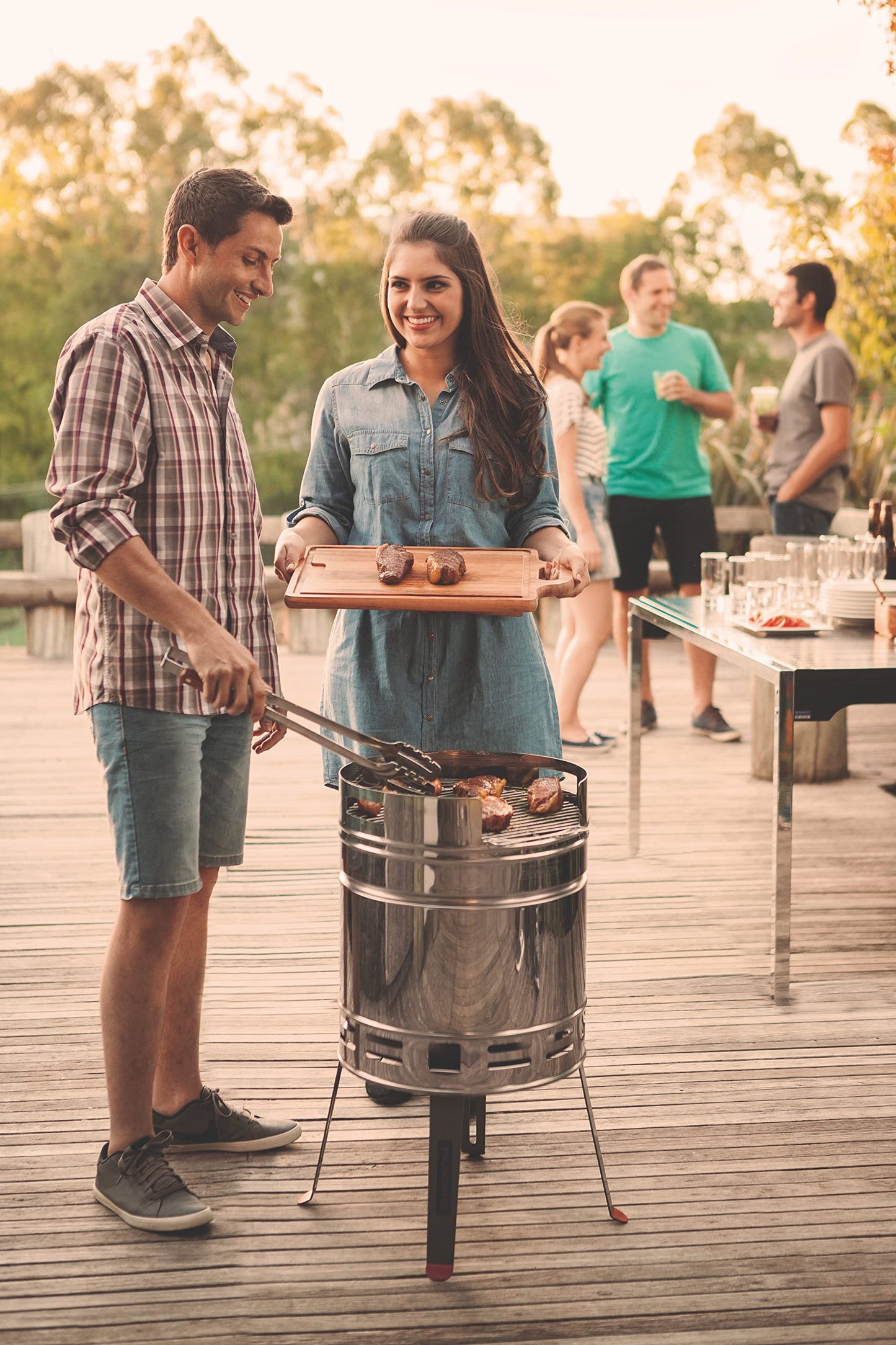 Tramontina Barbecue barrel, barbecue barrel, BBQ, charcoal grill, grill, stainless steel