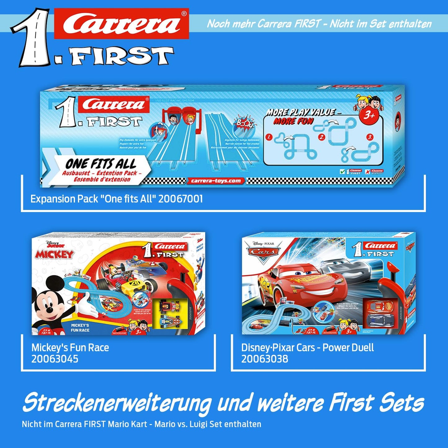 Carrera First Mario Kart™ Rennbahn | Super Mario™ vs. Luigi | Flip-Elemente | 2,9m Rennbahn | ab 3 Jahren | Batteriebetrieben