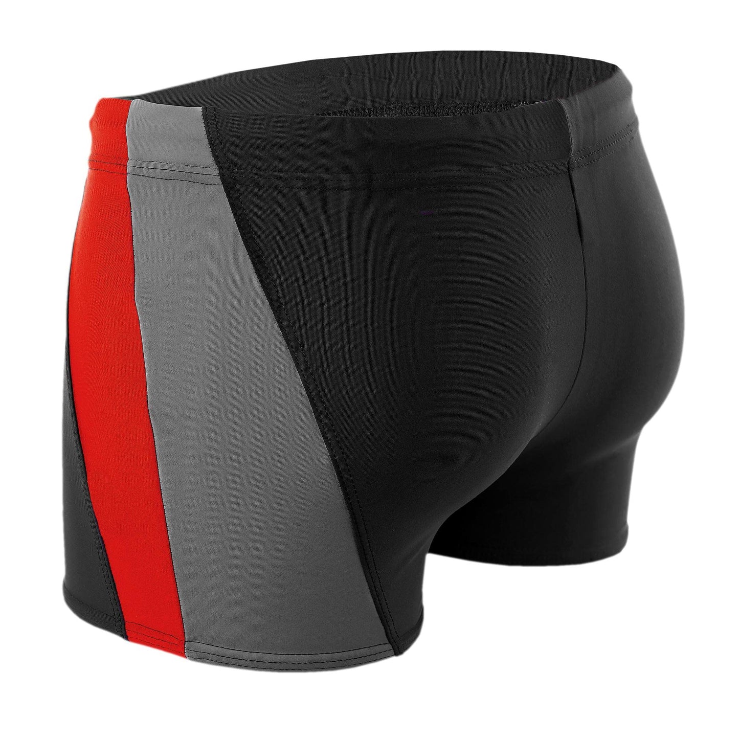 Men’s Short Swim Briefs – Asymmetric Design with Side Stripe