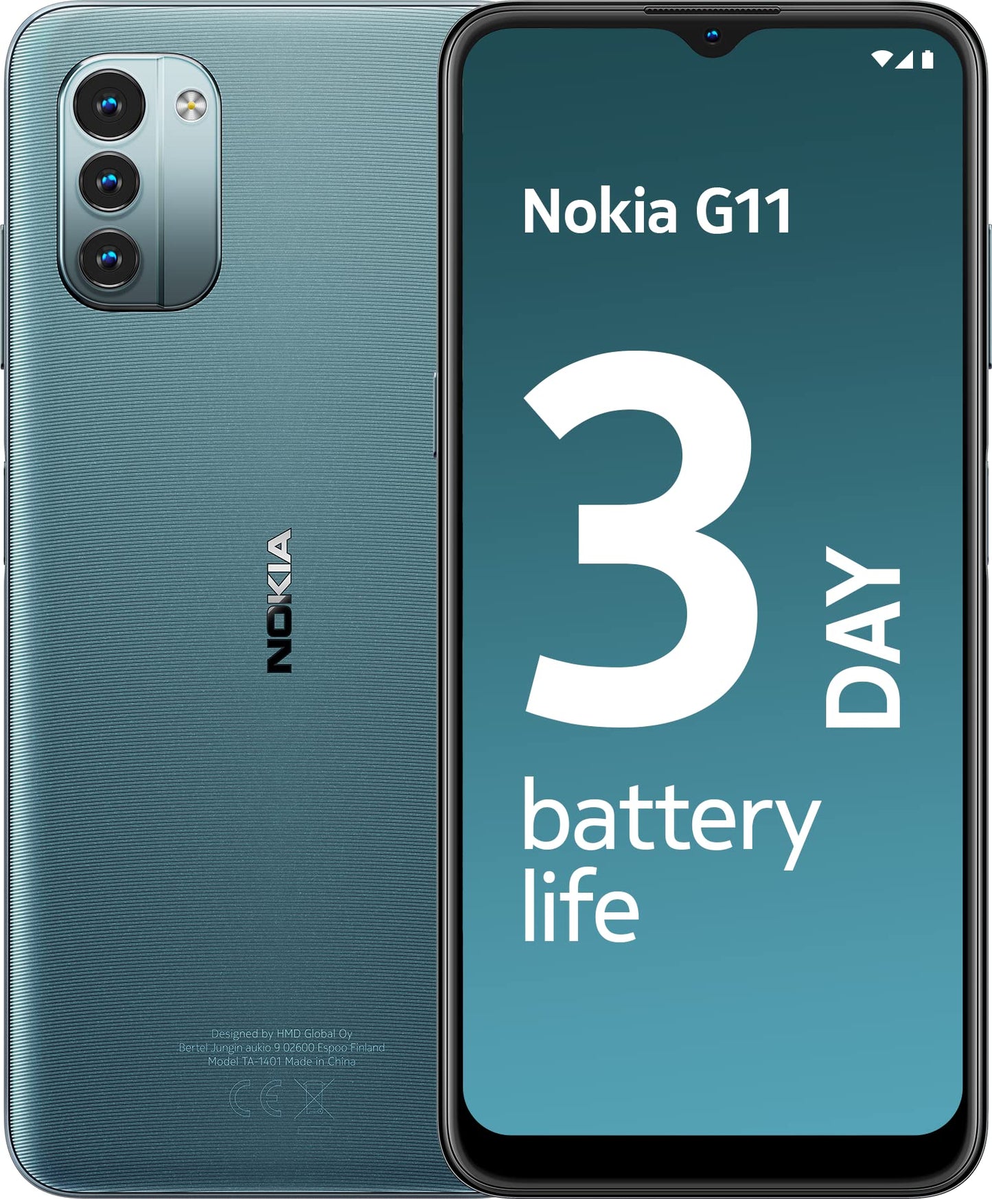 Nokia G11 Smartphone, 6.5" HD+ Display, 13MP Triple Camera, Dual SIM