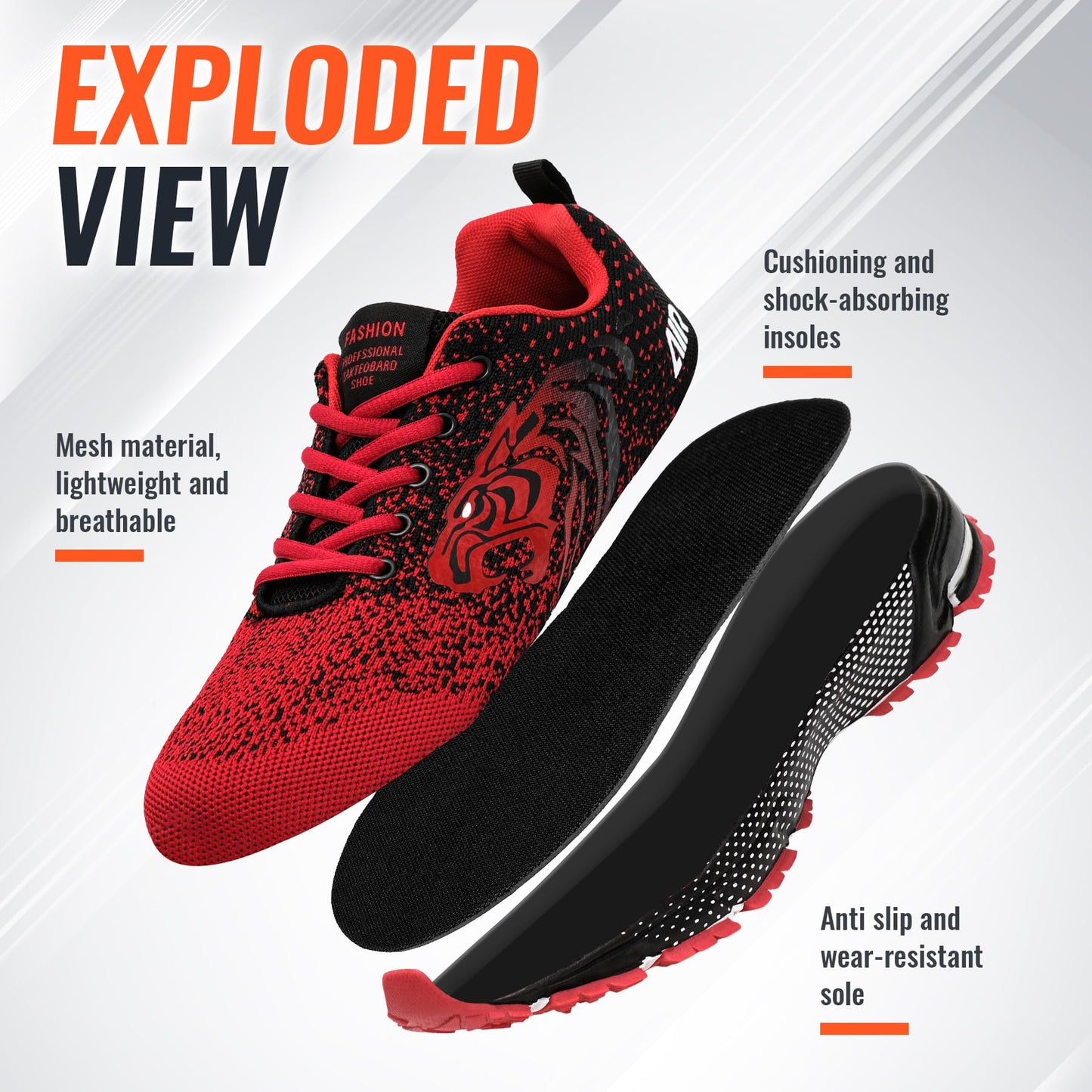 ASHION Men’s Running Shoes – Lightweight Breathable Sneakers