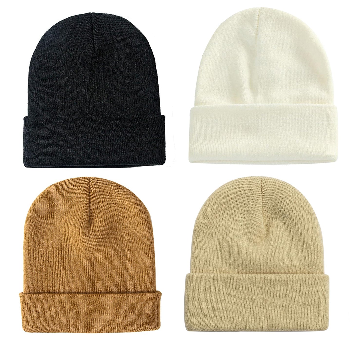 ZOORON 1&2 Pack Beanie for Men Women Slouchy Beanie Hats Winter Knit Caps Soft Ski Hat Unisex