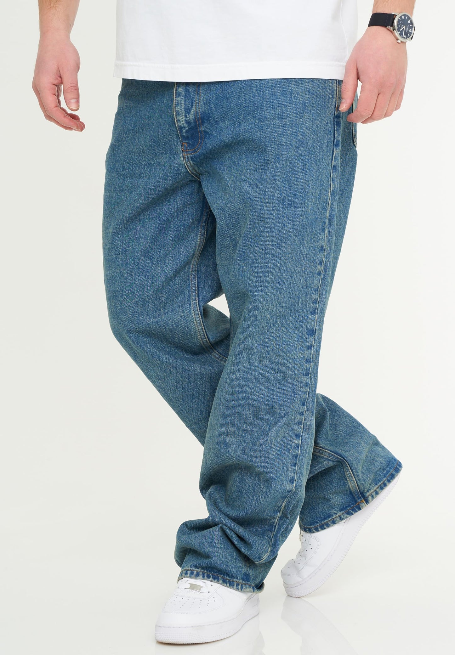 BEHYPE Men’s Loose-Fit Jeans – 100% Cotton Denim Baggy Pants