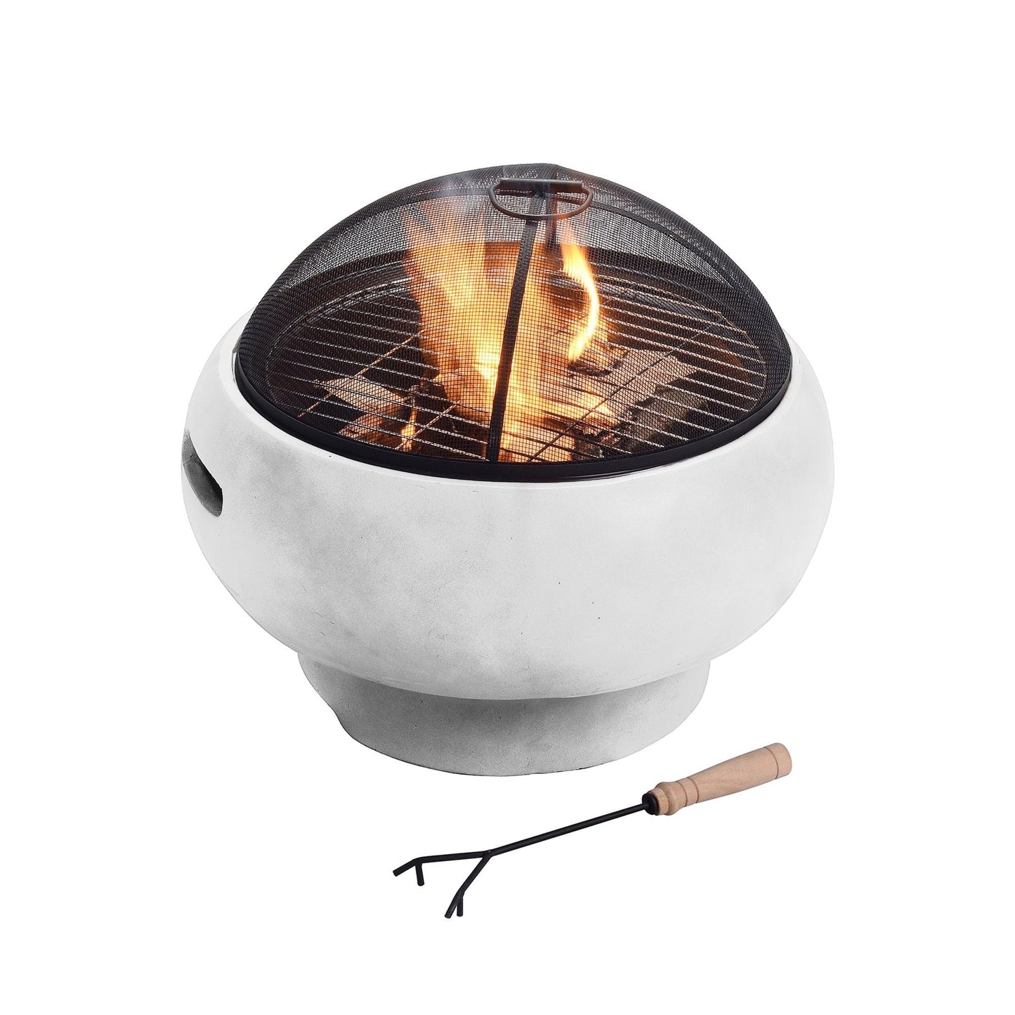 Peaktop - Feuerstelle für Brennholz für den Außenbereich, 53 cm, rund, Beton HR17501AB