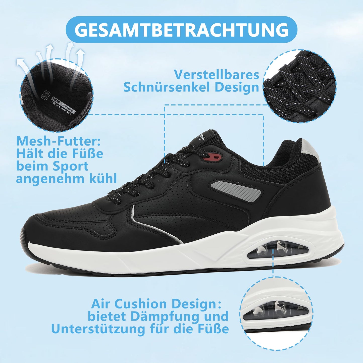 AX BOXING Men’s Sneakers – Lightweight Air Cushion Trainers