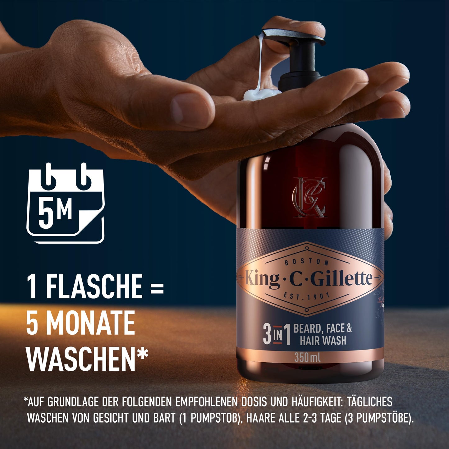 King C. Gillette Bartbalsam für Männer, leichte und tiefgreifende Bartpflege, mit dem charakteristischen Duft von King C. Gillette, 100 ml