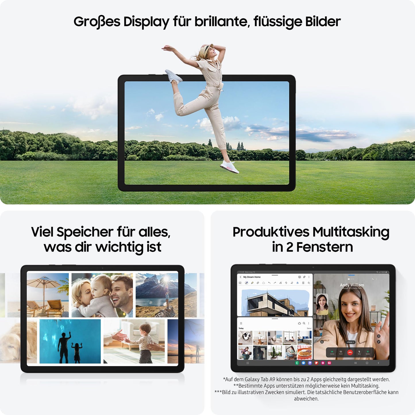 Samsung Galaxy Tab A9 Wi-Fi Android Tablet, 64GB Storage