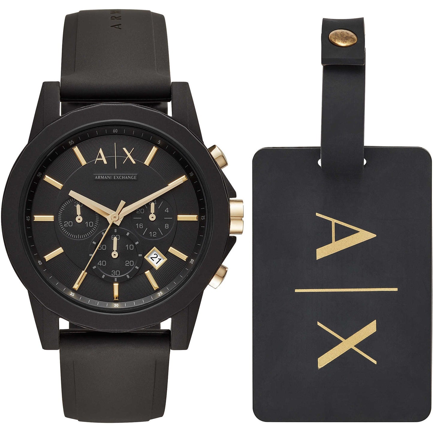 Armani Exchange Chronograph Uhr für Herren, Edelstahl mit 44mm Gehäusegröße
