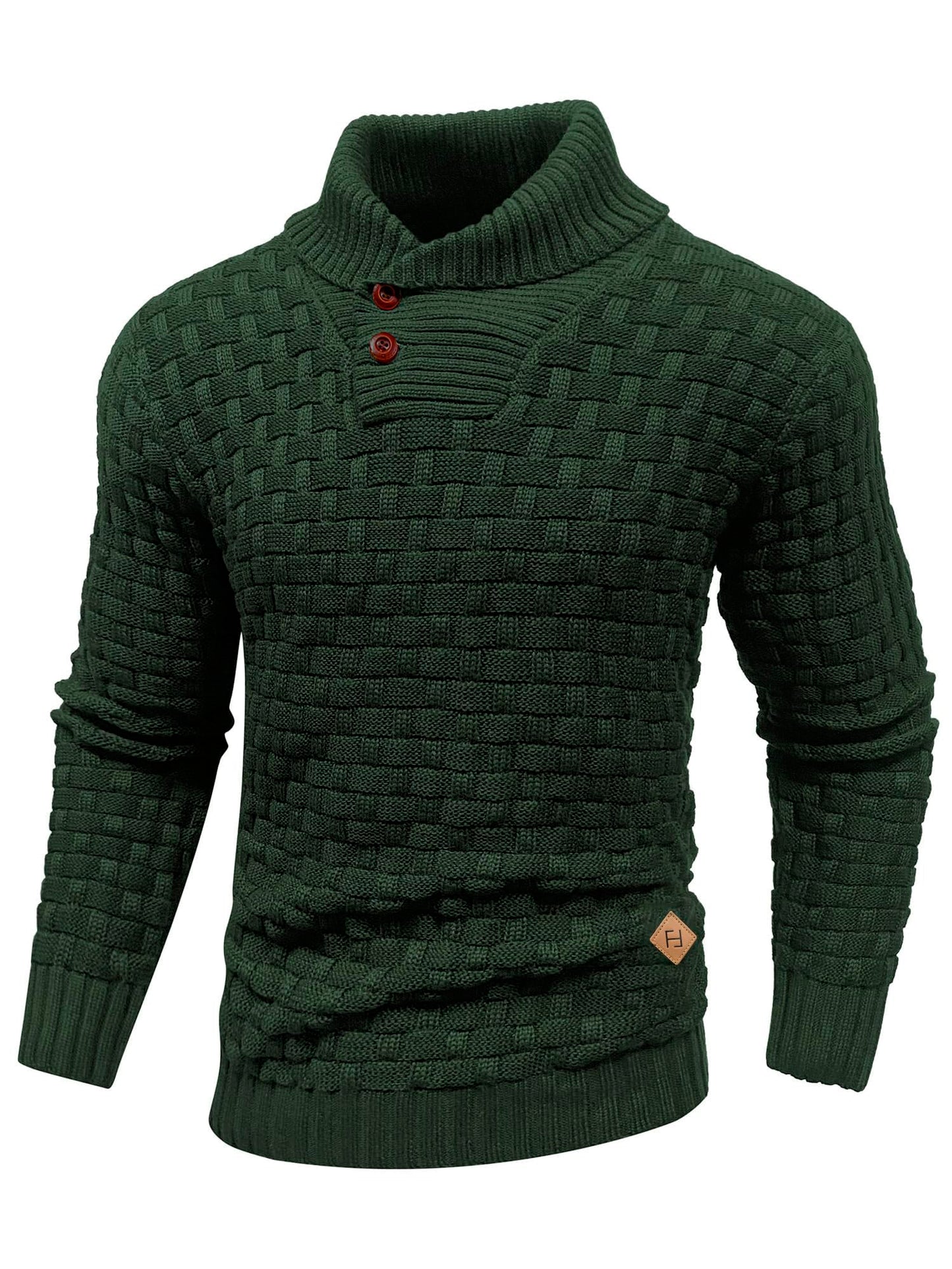 HYPESTFIT Men’s Mock Neck Sweater – Textured Knit Pullover