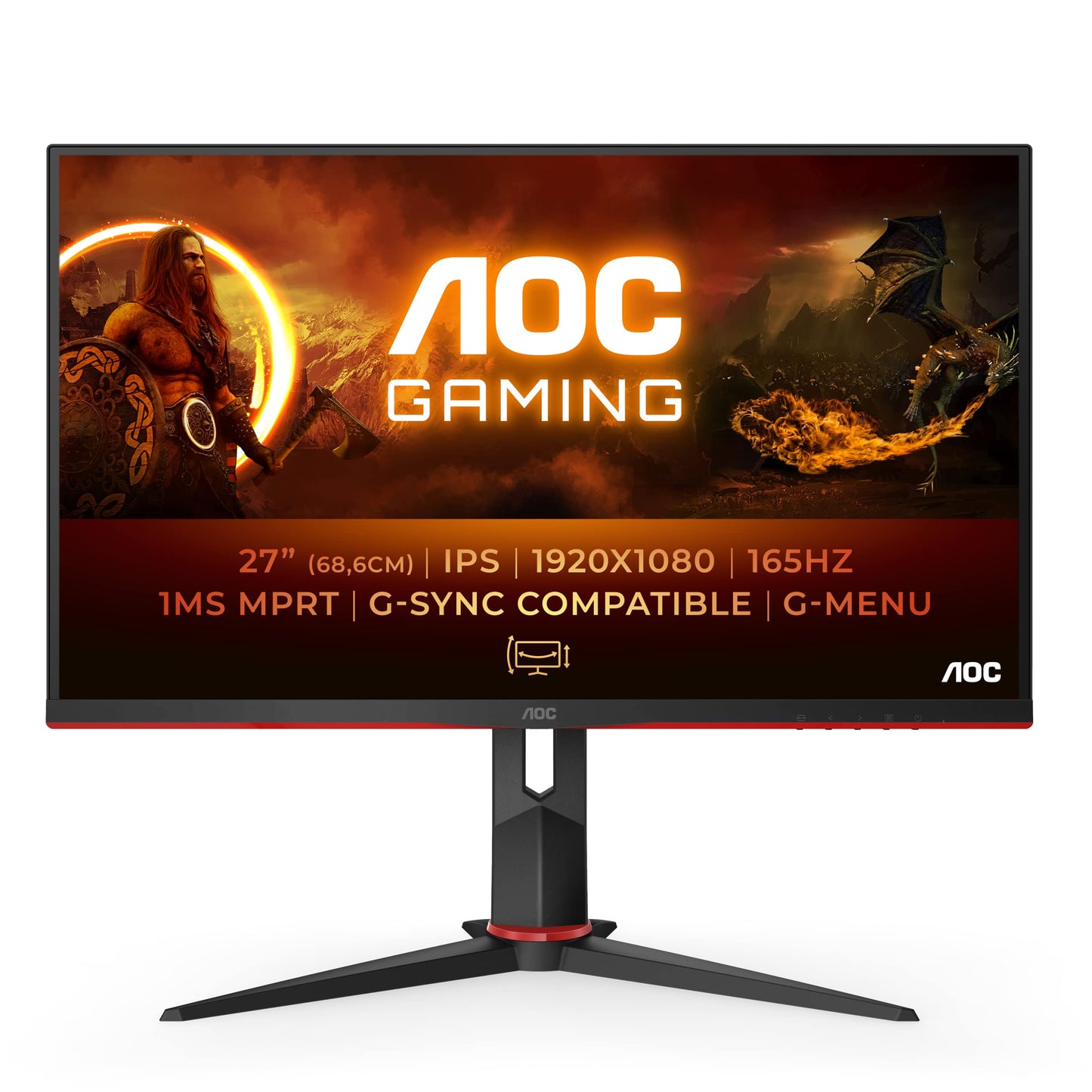 AOC Gaming CU34G2XPD – 34-Zoll-WQHD-Curved-Monitor, 180 Hz, schnelle VA, 1 ms GTG, FreeSync Premium, HDR400, höhenverstellbarer Standfuß (3440 x 1440, HDMI, DisplayPort, USB-Hub)