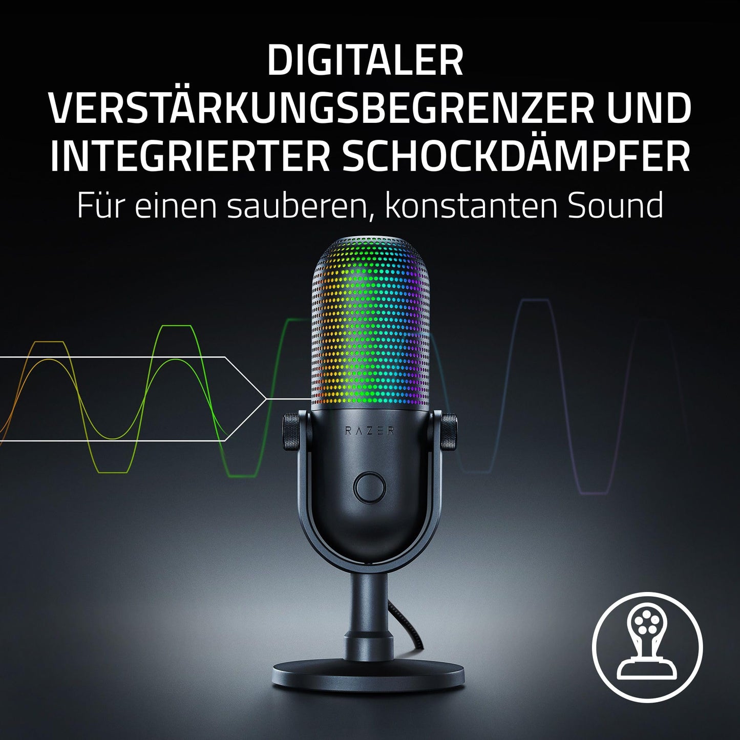 Razer Seiren V3 Mini - Ultrakompaktes USB-Mikrofon (14mm Supernieren Kondensatormikrofon, Tap-to-Mute-Sensor mit LED-Anzeige, integrierter Stoßdämpfer, Plug-and-Play Design) Schwarz